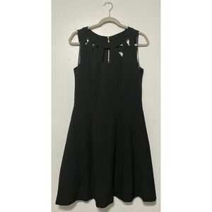 Eliza J Cut Out Fit and Flare Dress Black Size 12 Holiday Edgy Chic Party Formal
